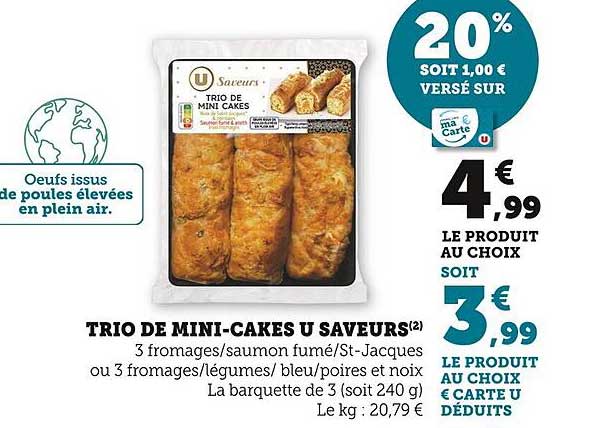 trio de mini-cakes u saveurs