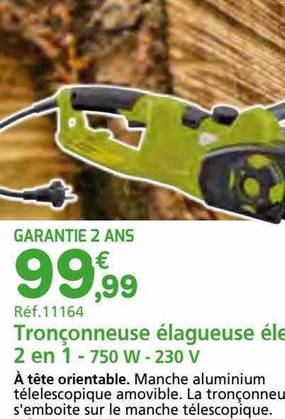 Tronçonneuse élagueuse électrique 2 En 1 - 750 W - 230 V