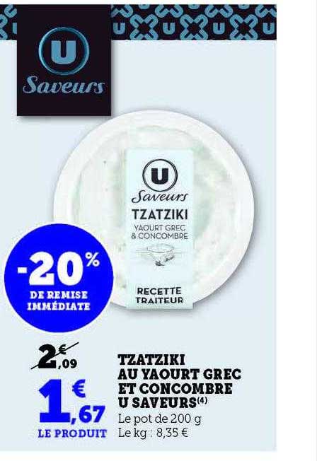 tzatziki au yaourt grec et concombre u saveurs