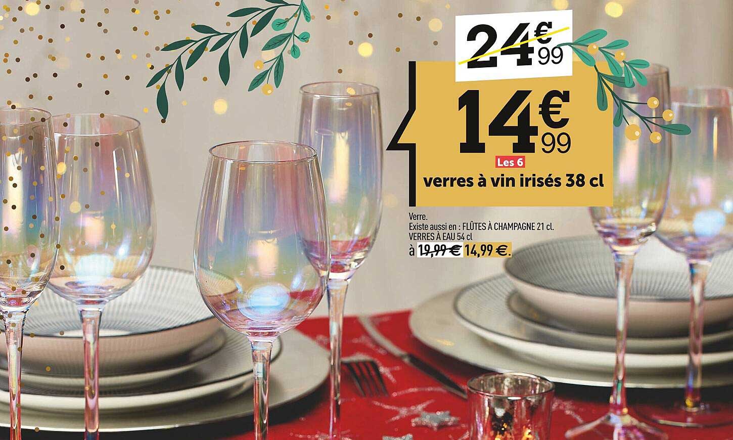 Verres à Vin Irisés 38 Cl