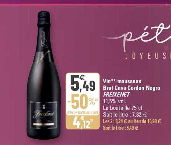 Vin Mousseux Brut Cava Cordon Negro Freixenet