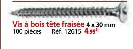 vis à bois tête fraisée