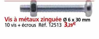 vis à métaux zinguée