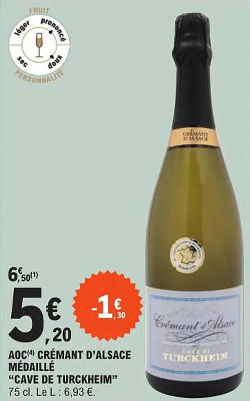 Aoc Crémant D'alsace Médaillé "cave De Turckheim"
