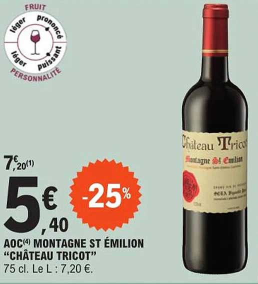 aoc montagne st émilion "château tricot"