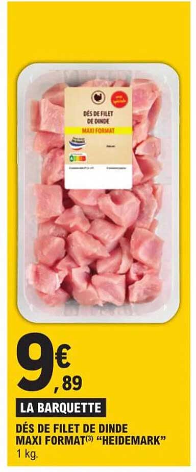 dés de filet de dinde maxi format "heidemark"
