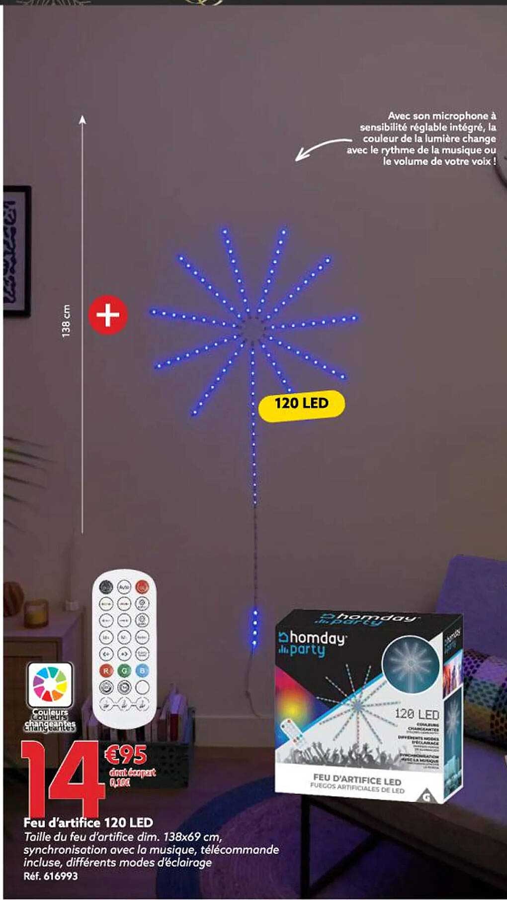 feu d'artifice 120 led