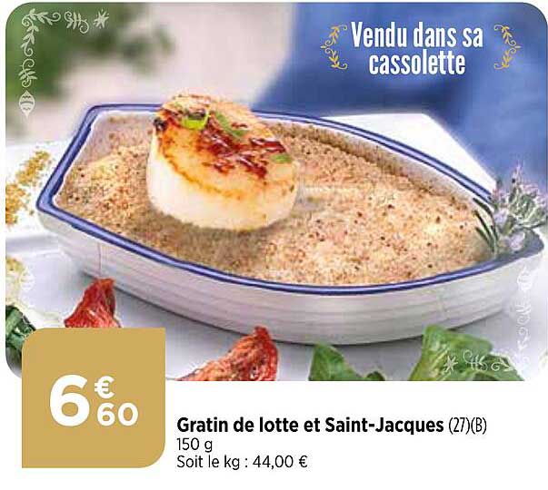 gratin de lotte et saint-jacques