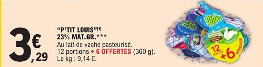 "p'tit louis" 23% mat. gr.