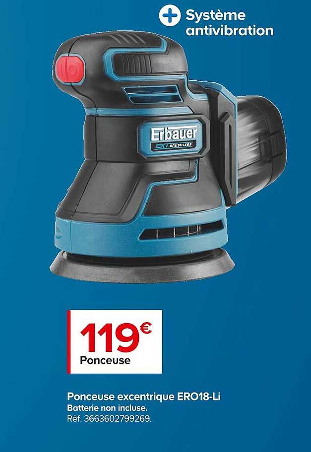 ponceuse excentrique ero18-li erbauer