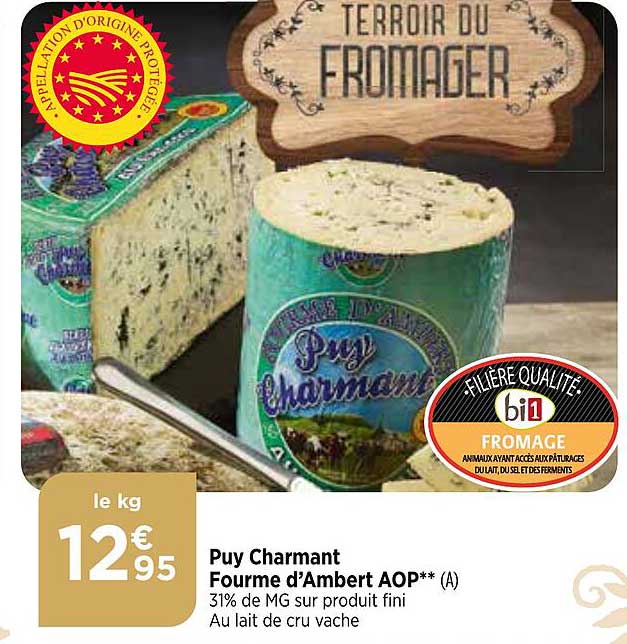 puy charmant fourme d'ambert aop