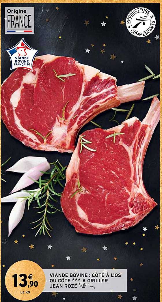 viande bovine : côte à l'os ou côte***à griller jean rozé