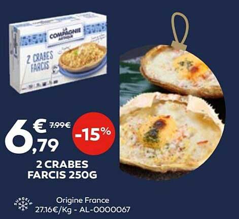 2 crabes farcis 250 g
