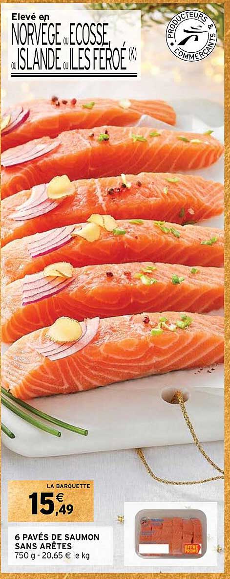 6 pavés de saumon sans arêtes