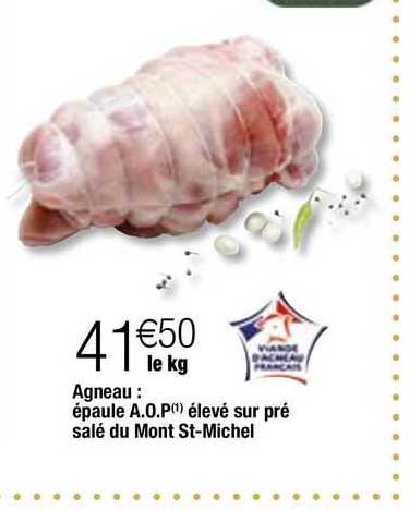 agneau : épaule a.o.p. élevé sur pré salé du mont st-michel