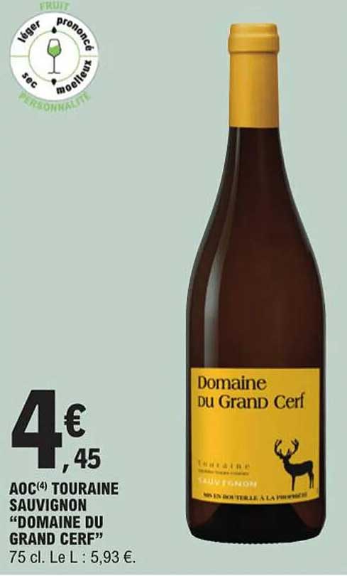 aoc touraine sauvignon "domaine du grand cerf"