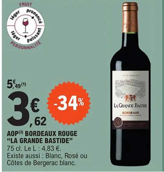 aop bordeaux rouge "la grande bastide"