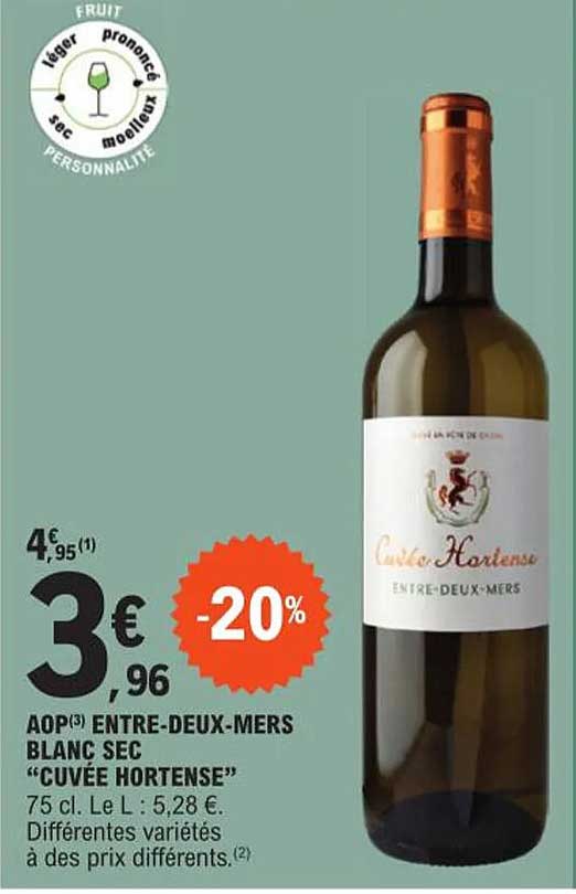 aop entre-deux-mers blanc sec "cuvée hortense"