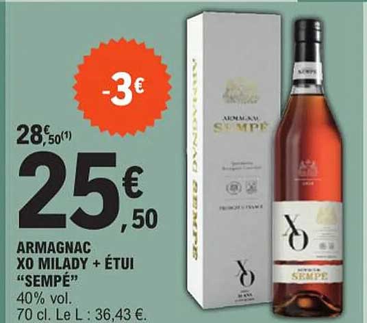 armagnac xo milady + étui "sempé"