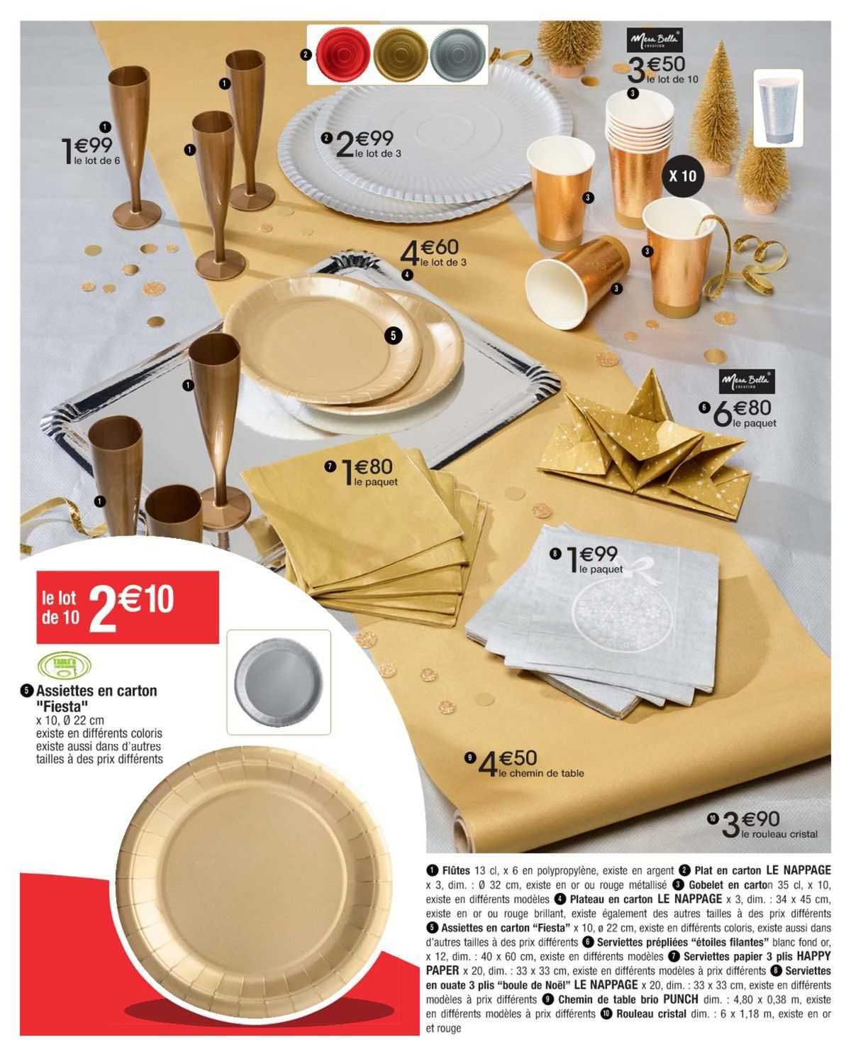 assiettes en carton "fiesta", flûtes, plat en carton le nappage, gobelet en carton, plateau en carton le nappage, assiettes en carton "fiesta", serviettes prépliées "étoiles filantes", serviettes