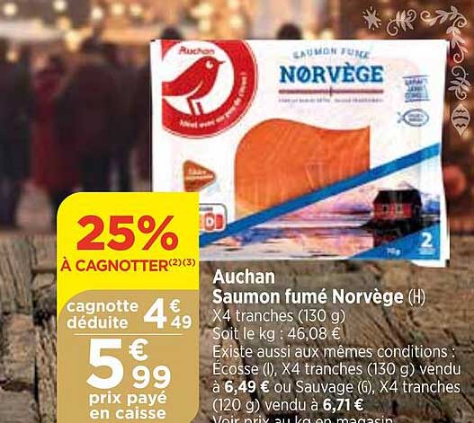 Auchan Saumon Fumé Norvège