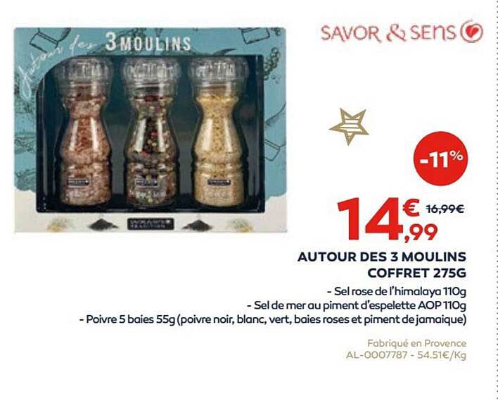 autour des 3 moulins coffret 275 g savor & sens