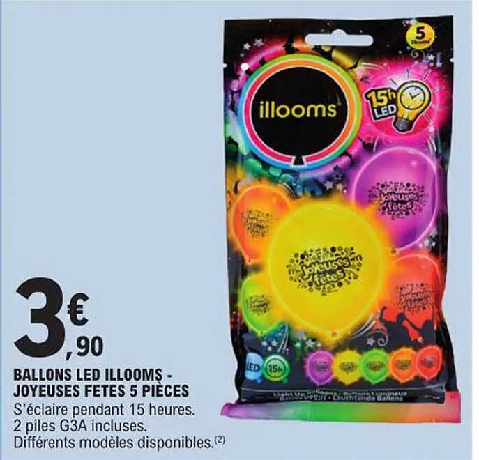ballons led illooms - joyeuses fêtes 5 pièces