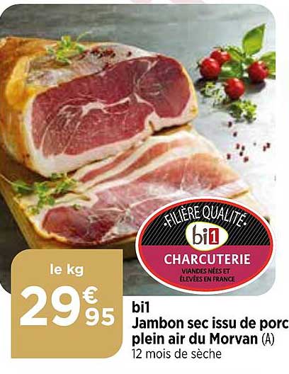 bi1 jambon sec issu de porc plein air du morvan