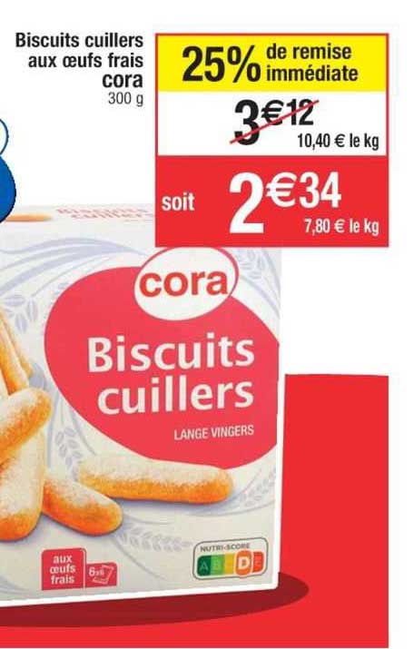 biscuits cuillers aux œufs frais cora