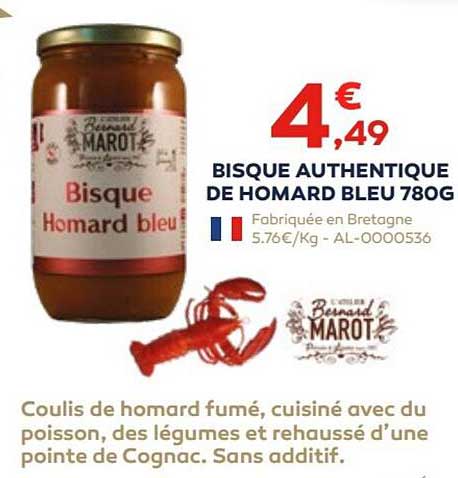 bisque authentique de homard bleu 780 g