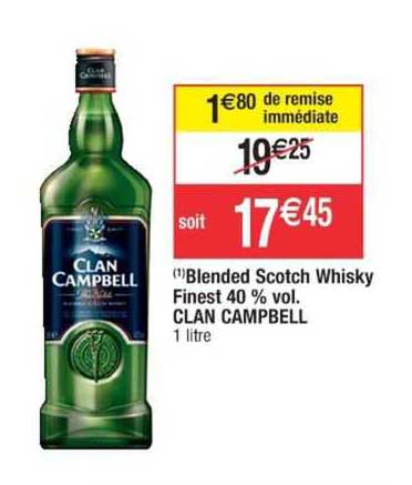 blended scotch whisky finest 40% vol. clan campbell