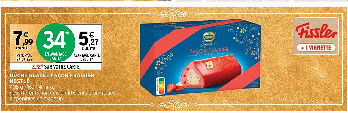 bûche glacée façon fraisier nestlé