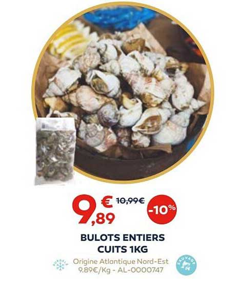 Bulots Entiers Cuits 1 Kg