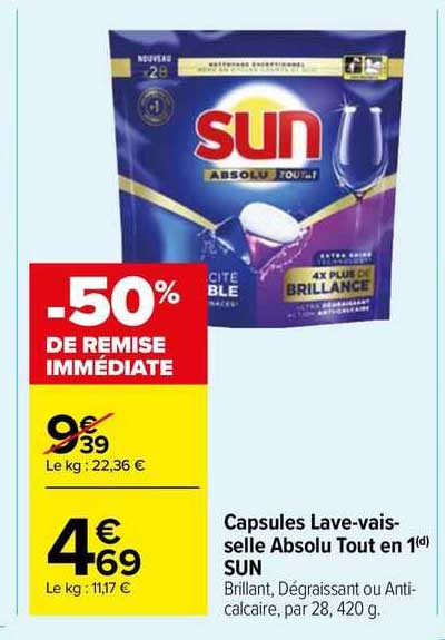 capsules lave-vais-selle absolu tout en 1 sun
