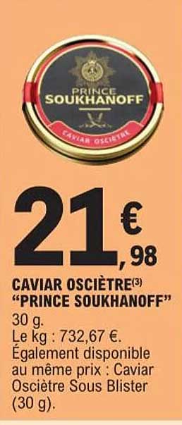 caviar osciètre "prince soukhanoff"