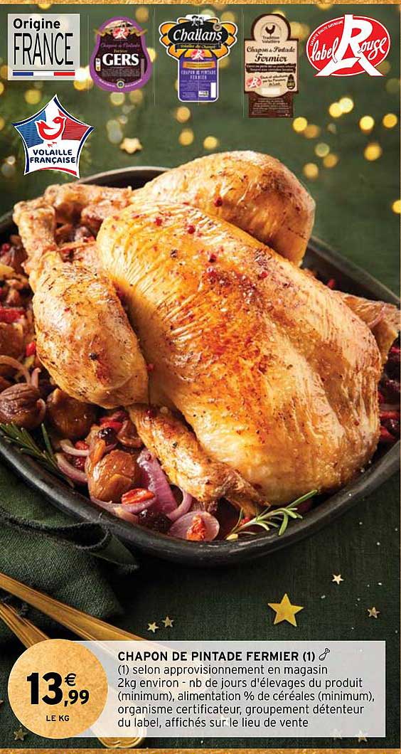 chapon de pintade fermier