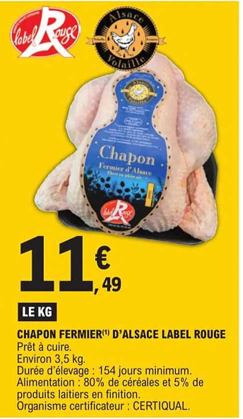 chapon fermier d'alsace label rouge