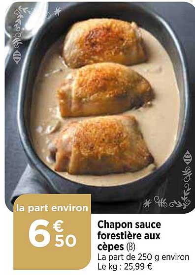 chapon sauce forestière aux cèpes