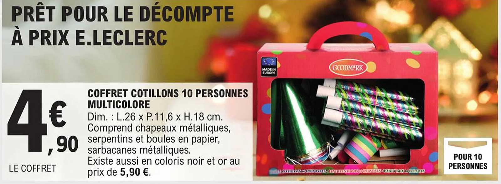 coffret cotillons 10 personnes multicolore