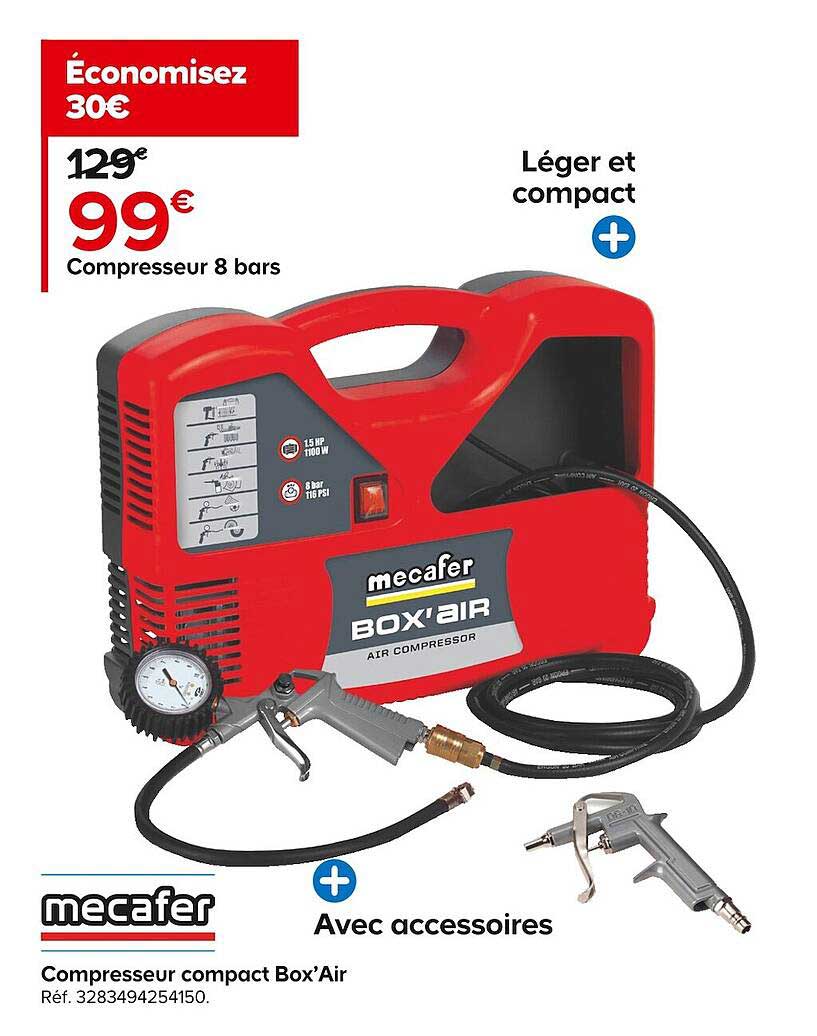 compresseur 8 bars compact box'air mecafer