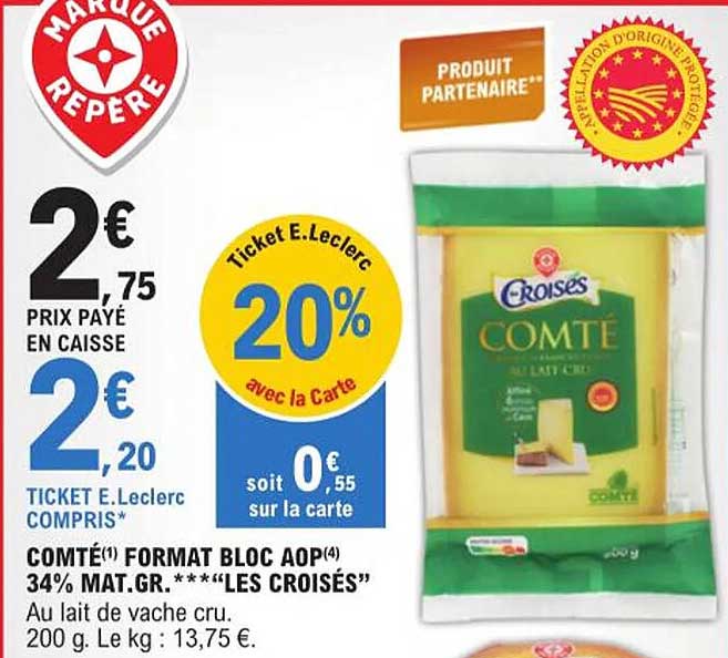 comté format bloc aop 34% mat. gr. "les croisés"