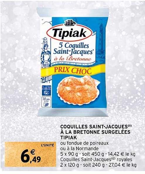 coquilles saint-jacques à la bretonne surgelées tipiak