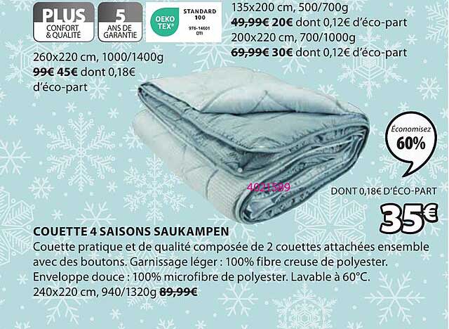 Couette 4 Saisons Saukampen