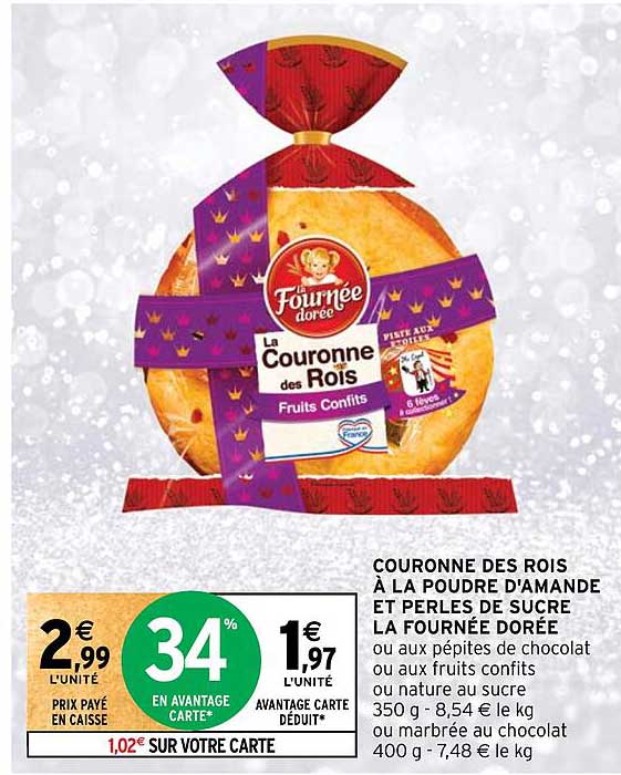 couronne des rois à la poudre d'amande et perles de sucre la fournée dorée