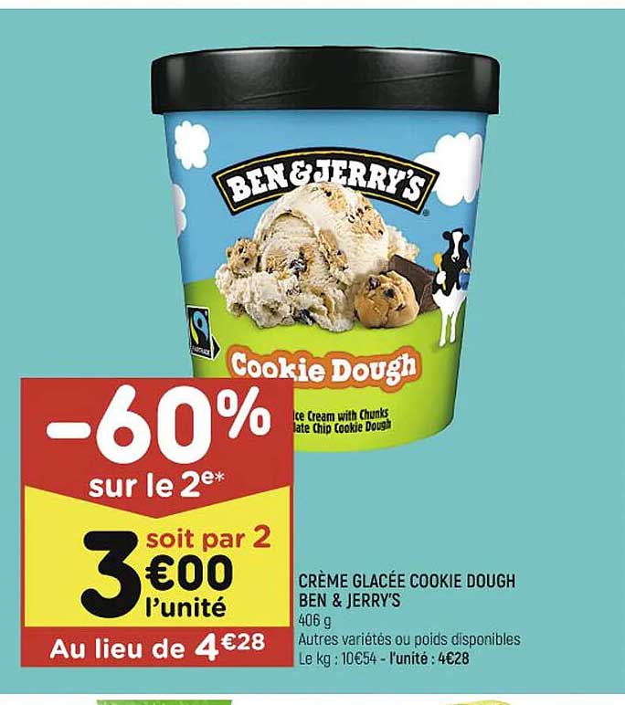 crème glacé cookie dough ben & jerry's