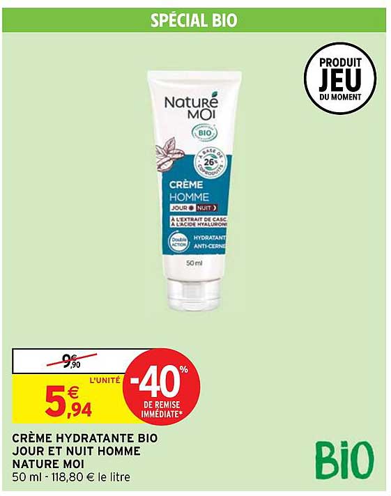 crème hydratante bio jour et nuit homme naturé moi