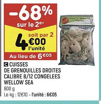 cuisses de grenouilles droites calibre 8/12 congelées wellow sea