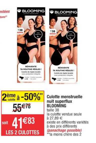 culotte menstruelle nuit superflux blooming