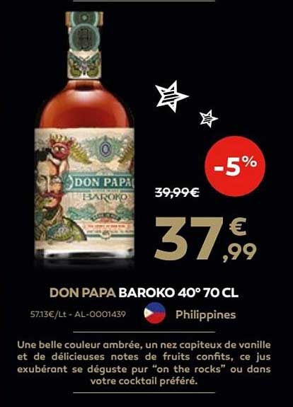 don papa baroko 40° 70 cl