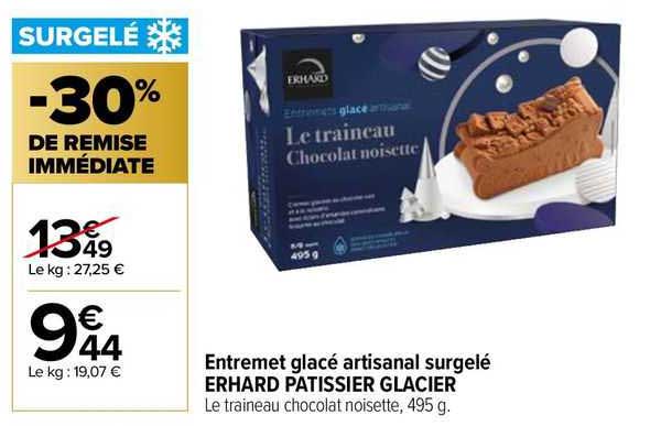 entremet glacé artisanal surgelé erhard patissier glacier